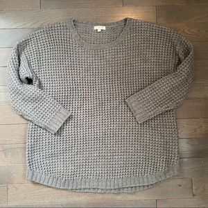 Knot Sisters Gray Knit Crewneck Sweater
